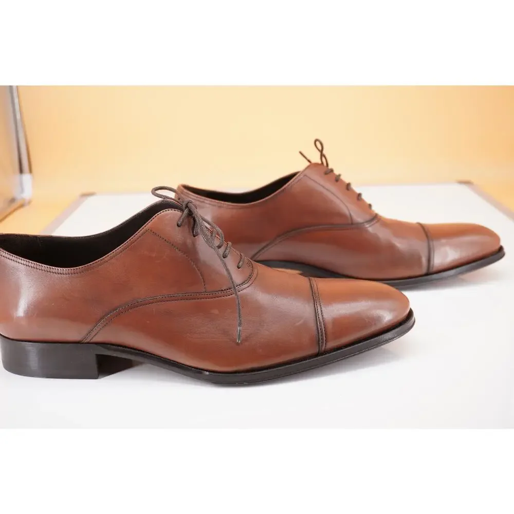 To Boot New York Men's Brown Leather Aidan Cap Toe Oxfords Size 10 D Shoe $395